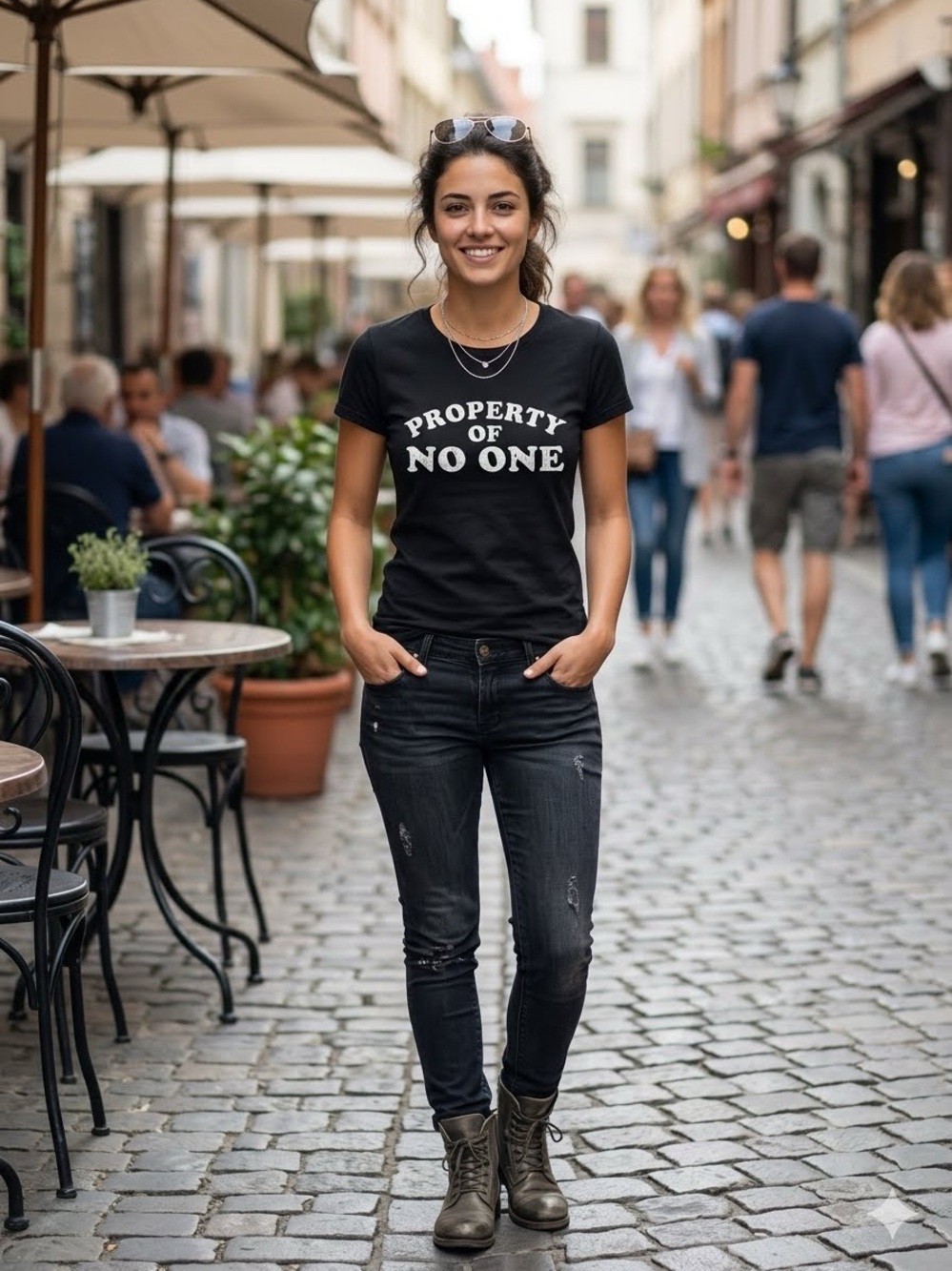 Property of No One Black Graphic Tee - Women's Short Sleeve